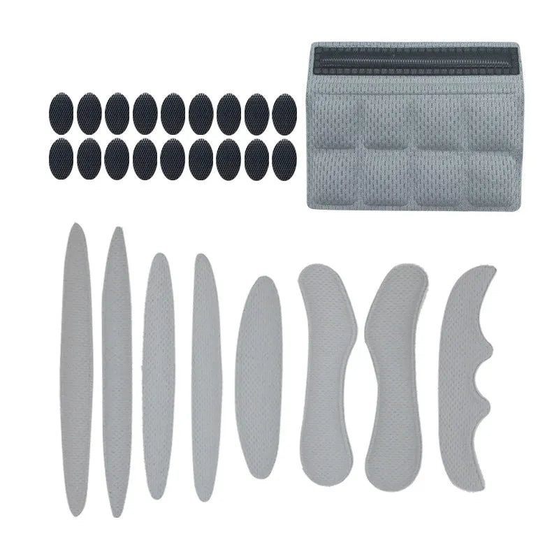 Universal cycling helmet sponge liner with Velcro chin pad in blue, black, red, or grey