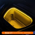 Tesla Model 3 and Model Y front footwell ambient lighting kit with soft silicone light bar in three colour options