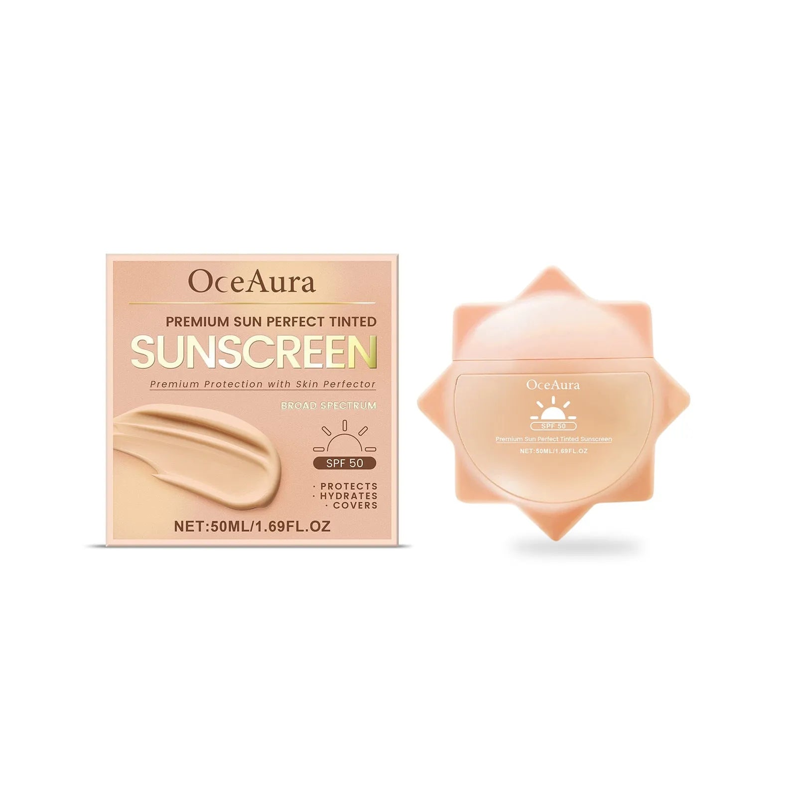 50ml sunscreen tube with titanium dioxide and aloe extract for summer UV protection
