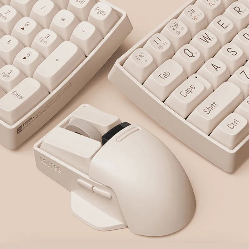 Xiaoqiao tofu colour wireless mouse with ergonomic design on a desk