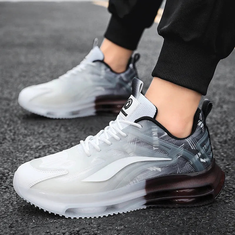 Fashion outdoor large size casual sneakers with fabric upper and lace-up closure