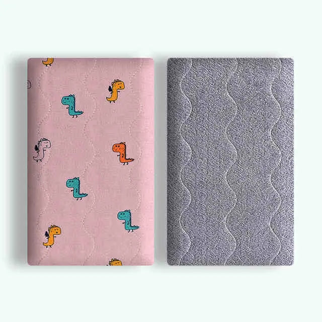 Double-sided cotton velvet pet blanket showing dinosaur and cartoon bear print options in various sizes.