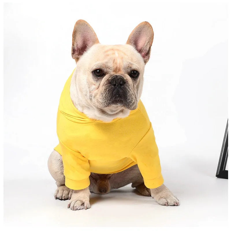 Cotton wool pet dog sweatshirt pull frame in blue red yellow, sizes XS to 2XL and FB
