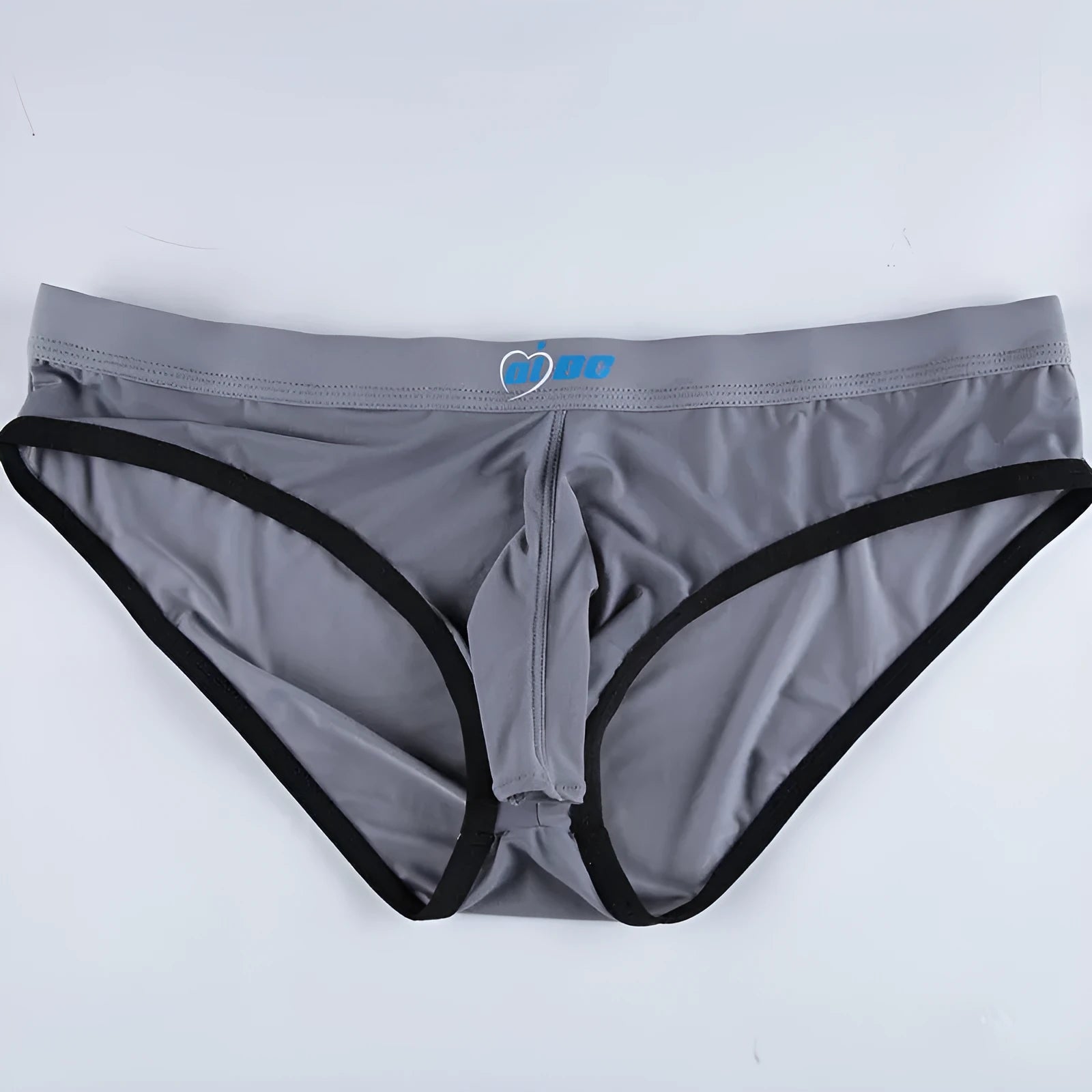 Men's ice silk bullet separation briefs in seven colours including army green, shown in mid-waist style.