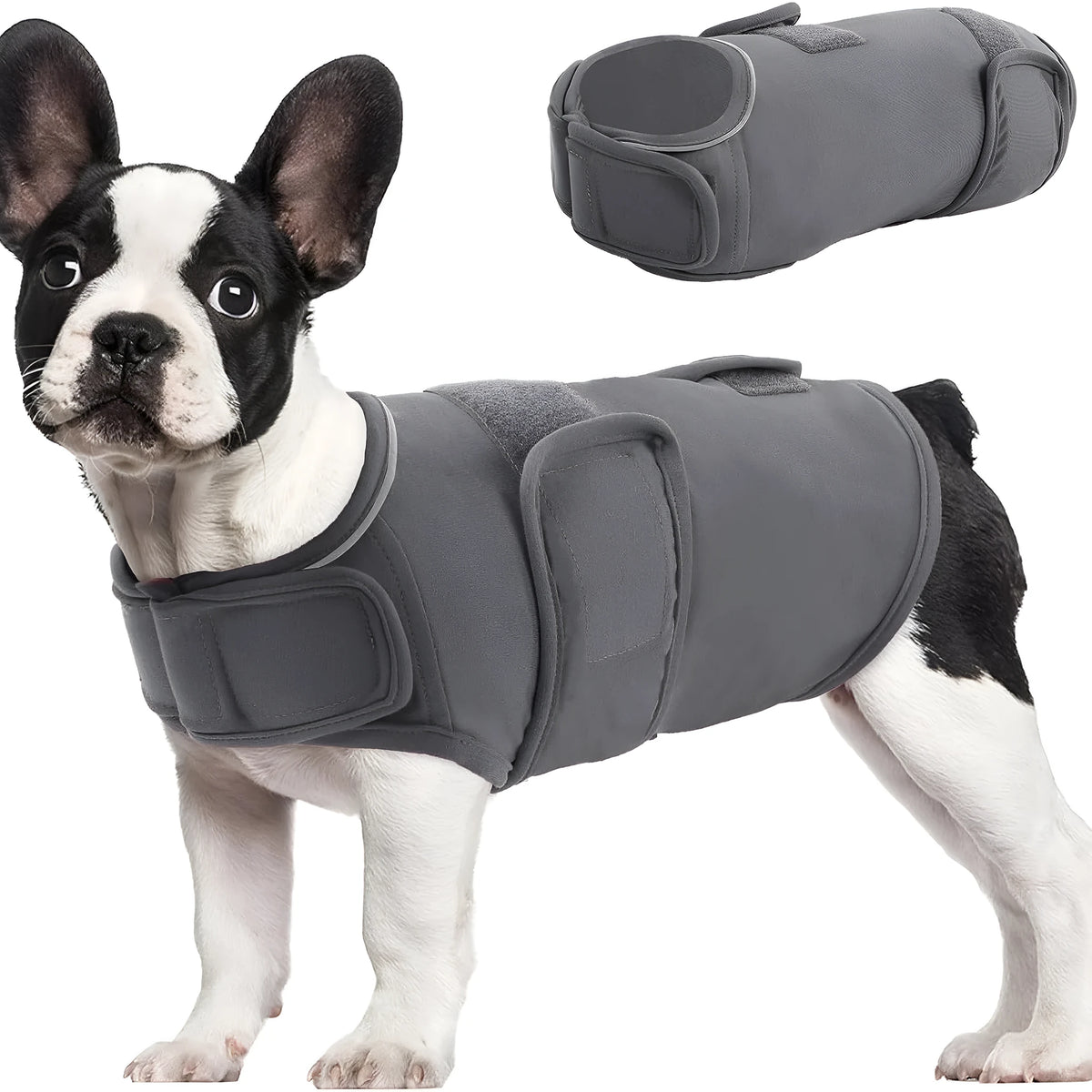 Dog anxiety relief vest with shock protection, sizes XS to XXXL, adjustable neck and bust