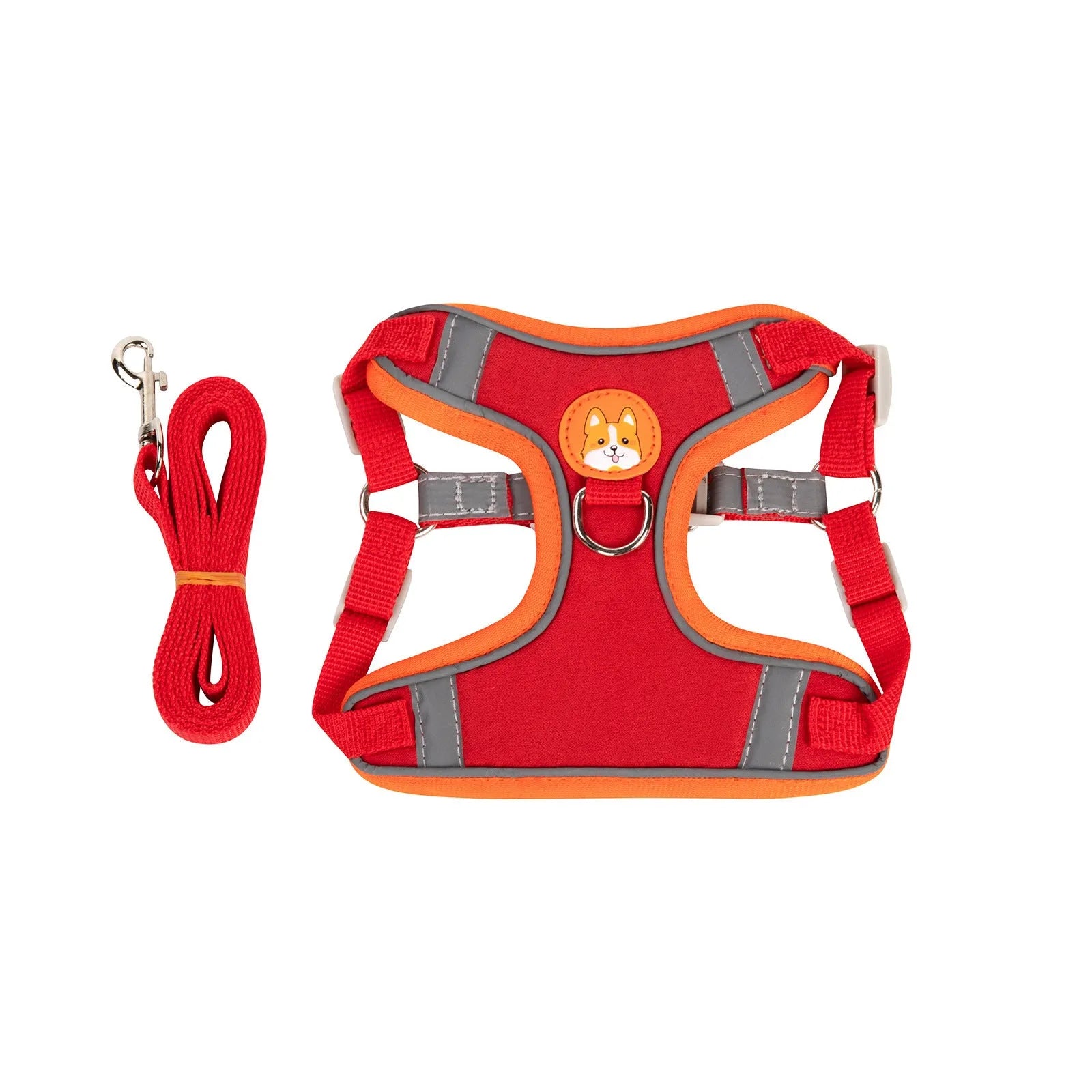 Adjustable dog harness with haulage rope and anti-breaking vest in multiple colours