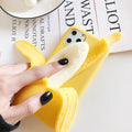 Banana design mobile phone case for iPhone on a white background.