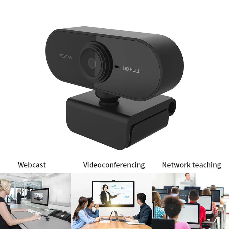 1080P rotatable webcam with built-in microphone, 70x50.7x44mm, black, USB 2.0 connection