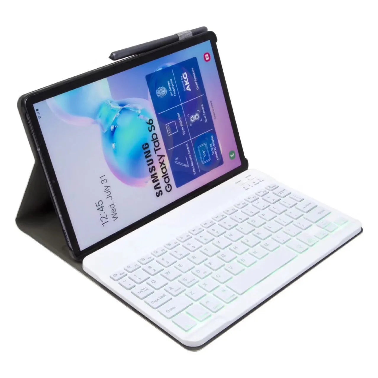 Samsung Bluetooth keyboard holster TPU clamshell case for tablet in Black, Blue, Gold, Rose gold colours