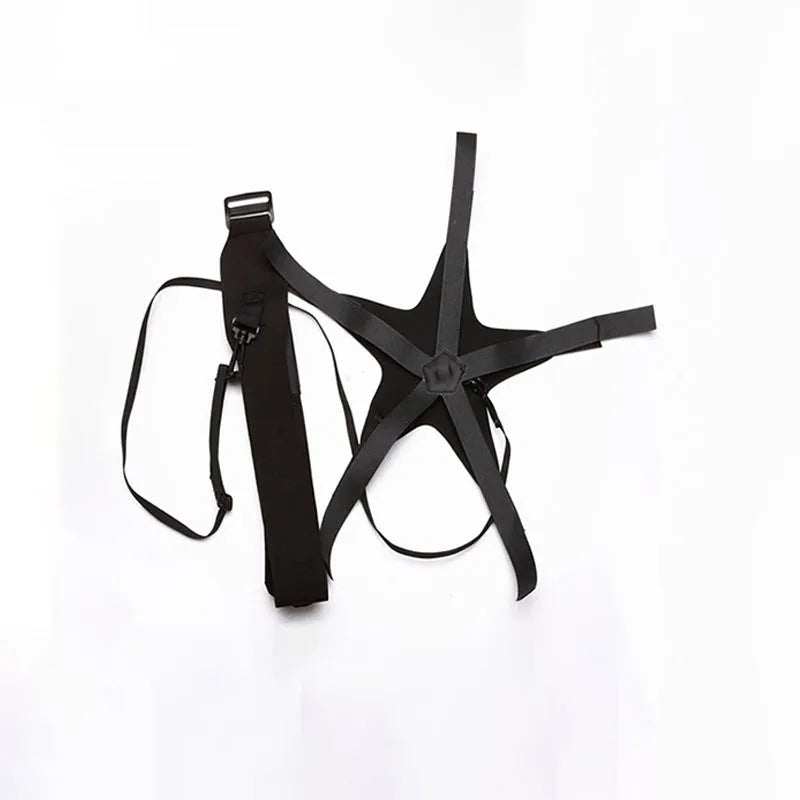 Black football juggling training belt with 2 metre length for solo skills practice