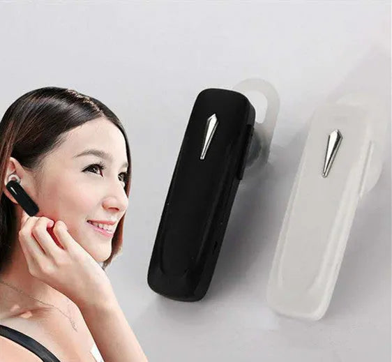 M163 black and white Bluetooth car headset for hands-free calls and music control