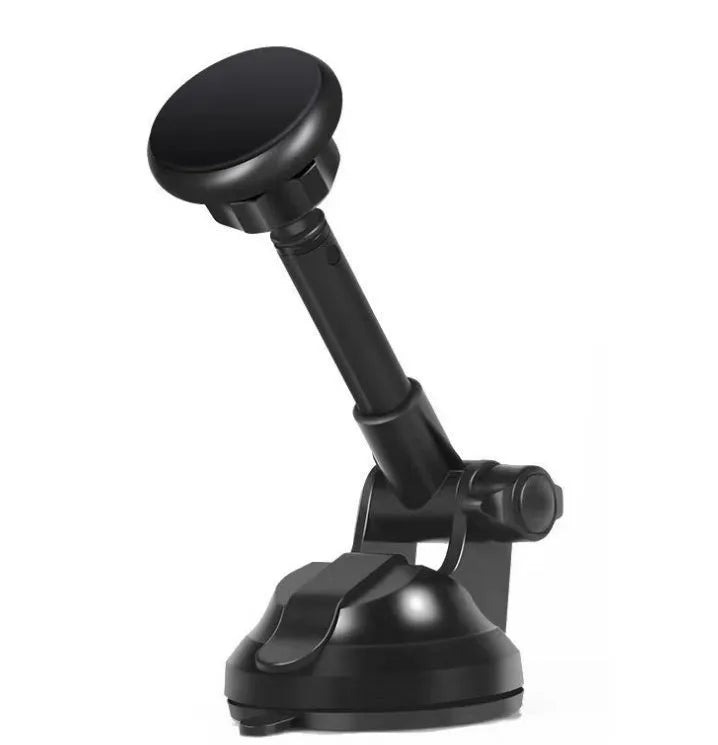 Creative 360 degree rotating suction cup telescopic magnet aluminum alloy car phone holder in black and silvery