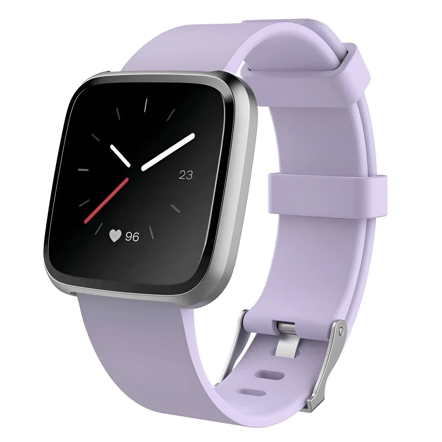Fitbit Versa Lite replacement wrist strap in large size, showing TPE material and multiple colour options.