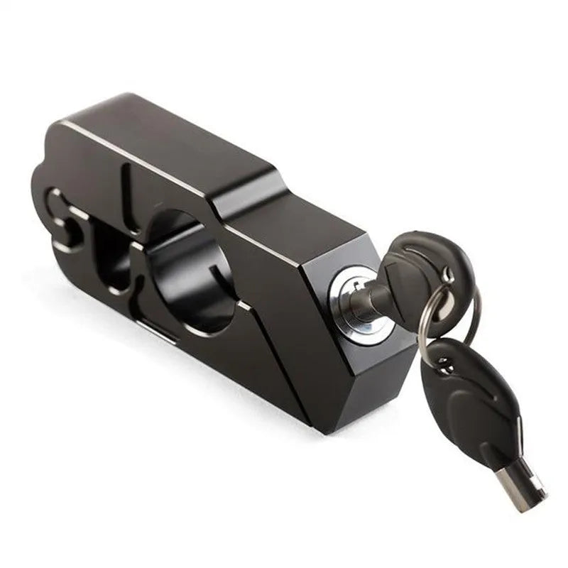 Universal motorcycle handlebar lock with stainless steel wire fits twist grip 27-38mm for scooters and ATVs
