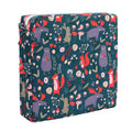 Children's portable dining chair booster seat with Happy Animals dark green background and seat cushion