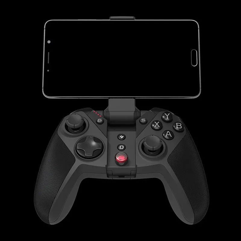 Black Gaishi wired video game controller with Type-C cable and ergonomic grips on a desk