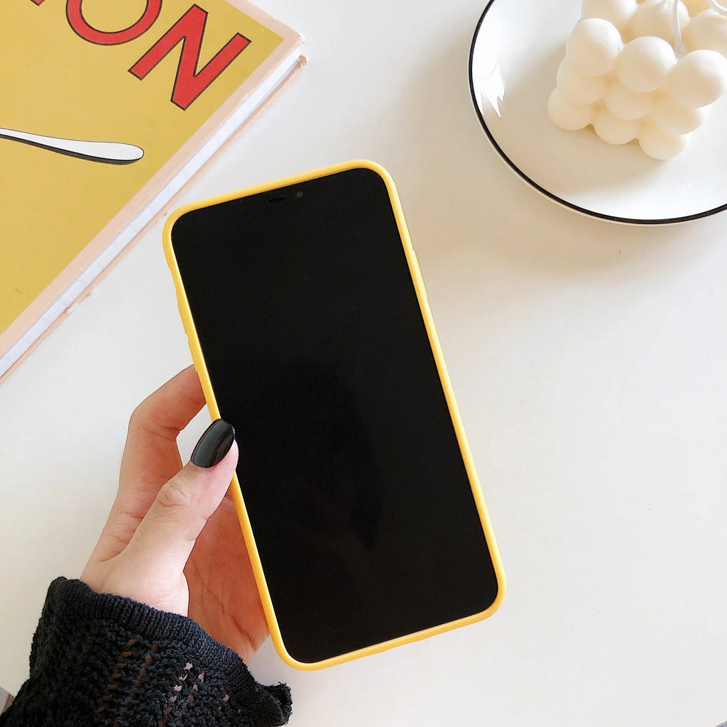 Banana design mobile phone case for iPhone on a white background.