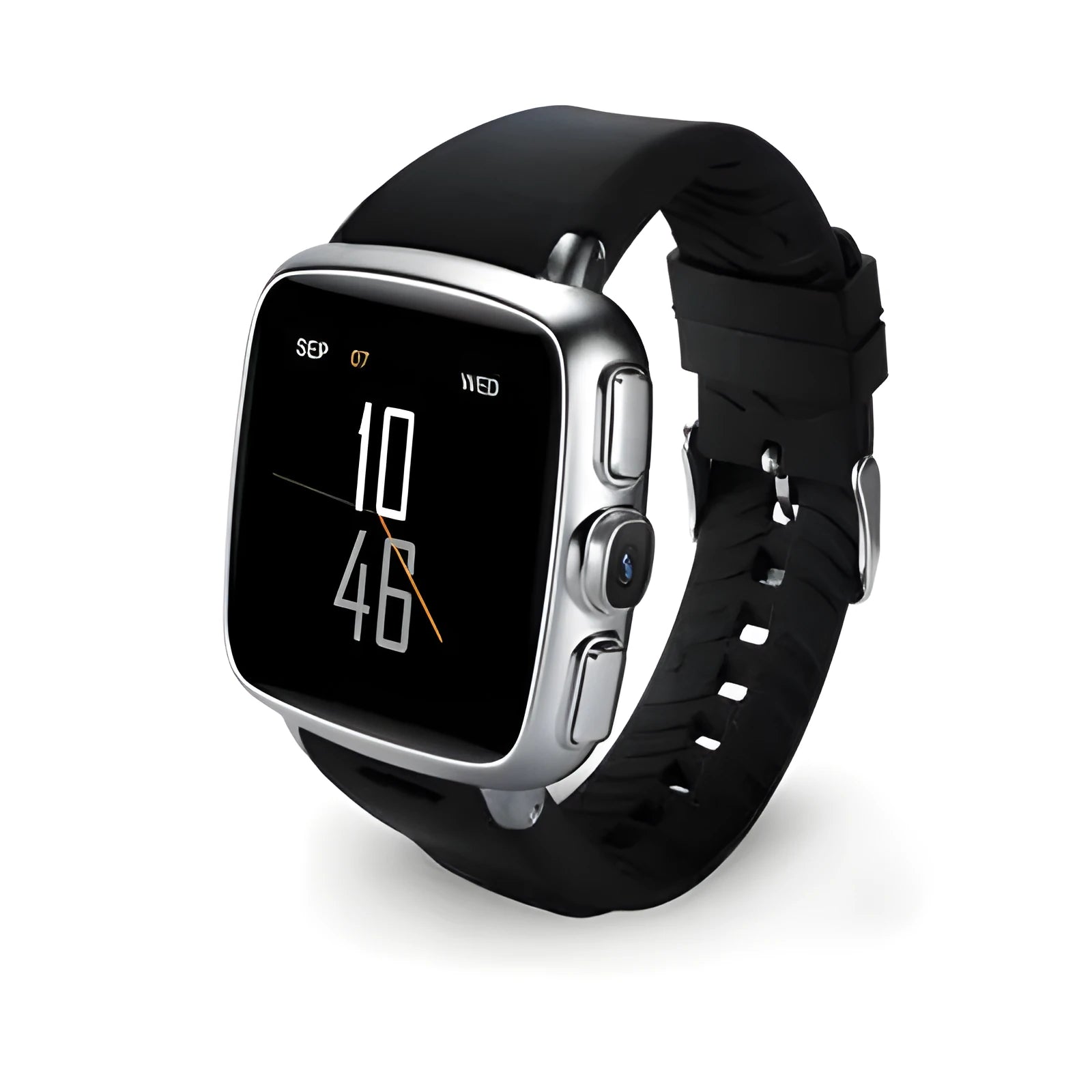 Black and white Z01 smart watch with 1.54-inch screen and integrated camera.