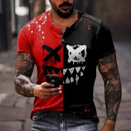 Men's short sleeve sport shirt with simple lapel button in bird eye cloth polyester