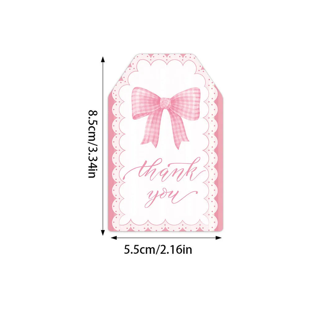 Birthday party bowknot gift tags with natural hemp rope in three distinct styles