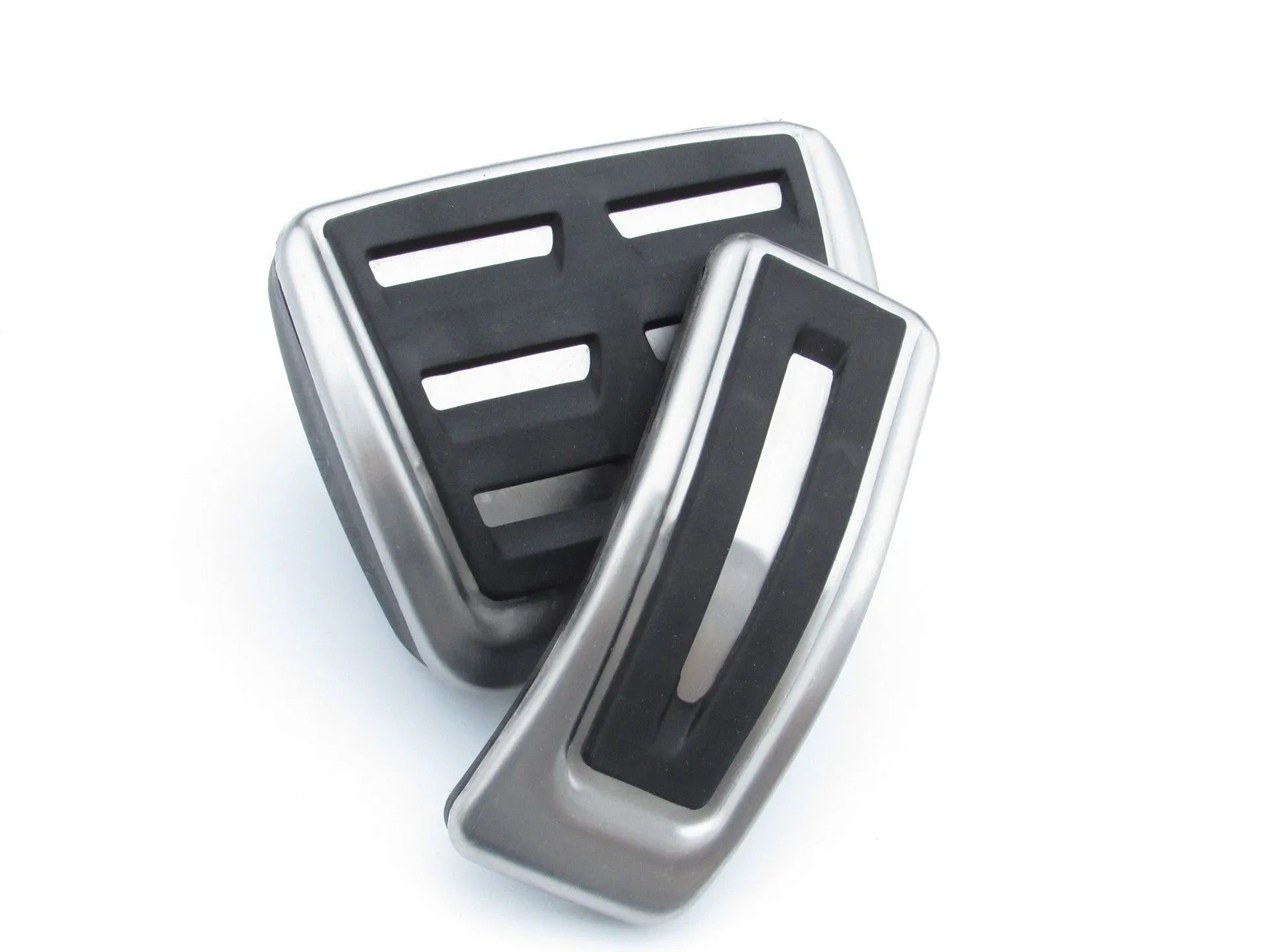 Stainless steel foot rest pedal for Porsche Macan in black.