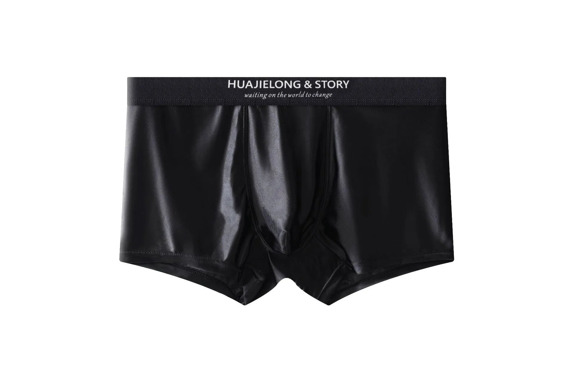 Men's ice silk underwear in multiple colours showing mid-waist design and smooth fabric texture