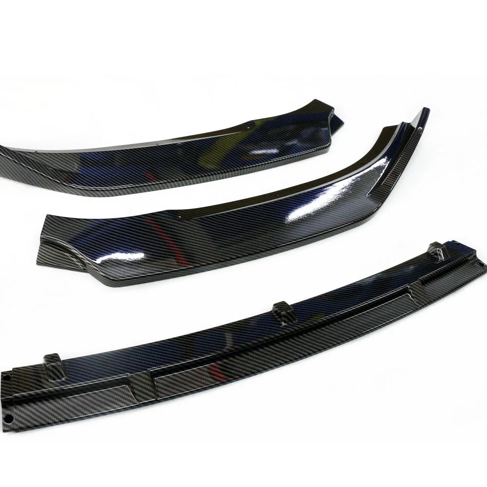 DK three-section front shovel car diffuser for BMW M3 M4 tail conversion in carbon fibre finish.