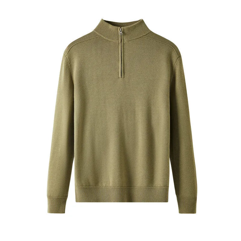 Men's slim fit wool pullover sweater in six colour options with long sleeves