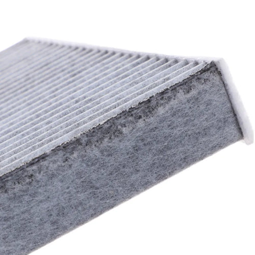 Grey Geely car cabin air conditioning filter element measuring 215mm by 210mm.