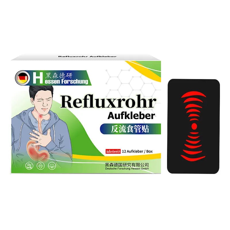 Box of 12 acid reflux patches for heartburn, bloating and indigestion support