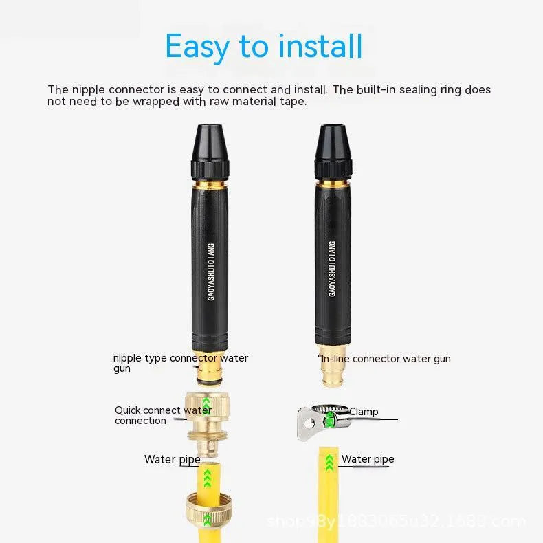 Black diamond alloy car washing gun with straight spray design for vehicle cleaning