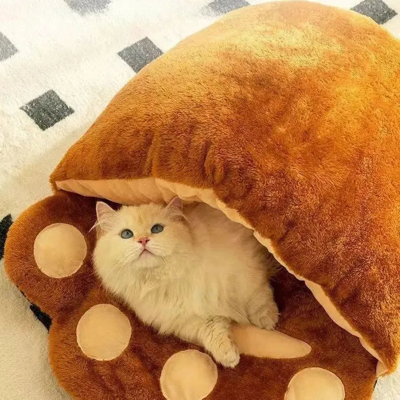 Thickened semi-enclosed dog and cat sleeping bag, cold proof winter pet bed, washable, sizes 35x45cm 50x70cm 60x80cm.