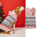 Pet sweater with diamond pattern in acrylic material available in blue, green, and pink colours