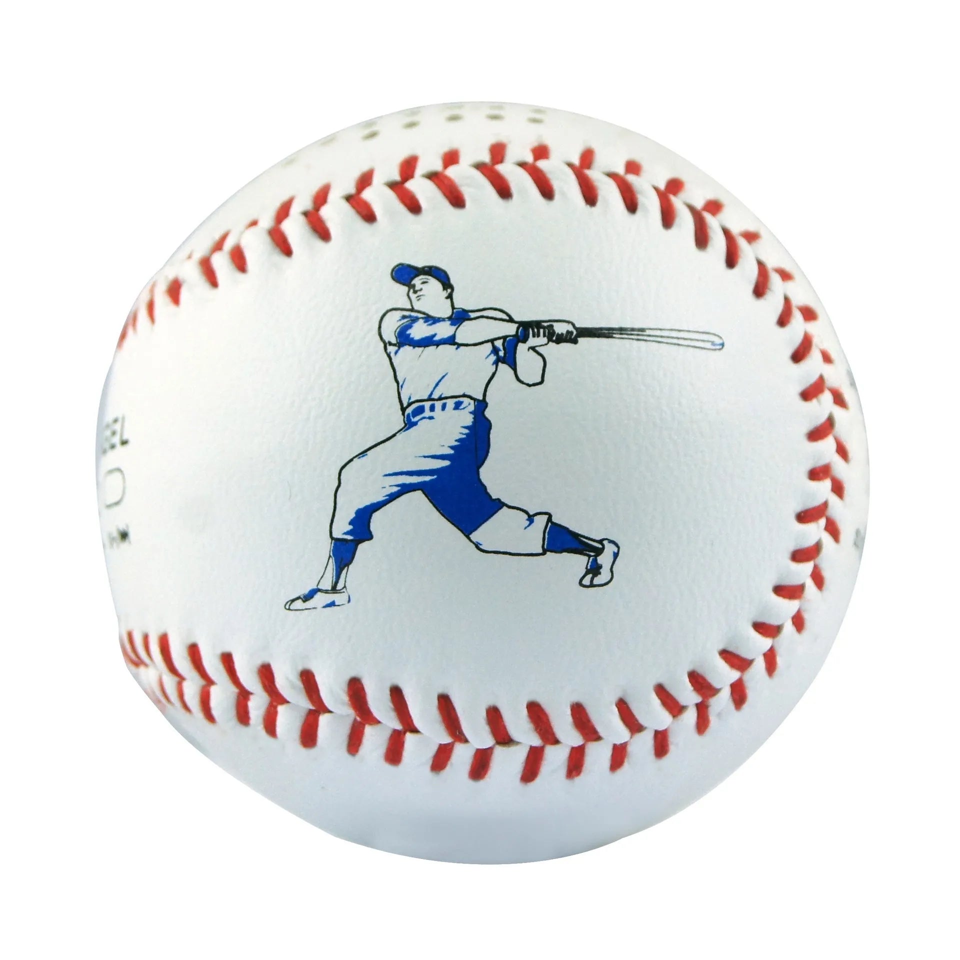 Baseball Home Bluetooth Speaker in white with orange stitching, compact wireless speaker with USB charging port