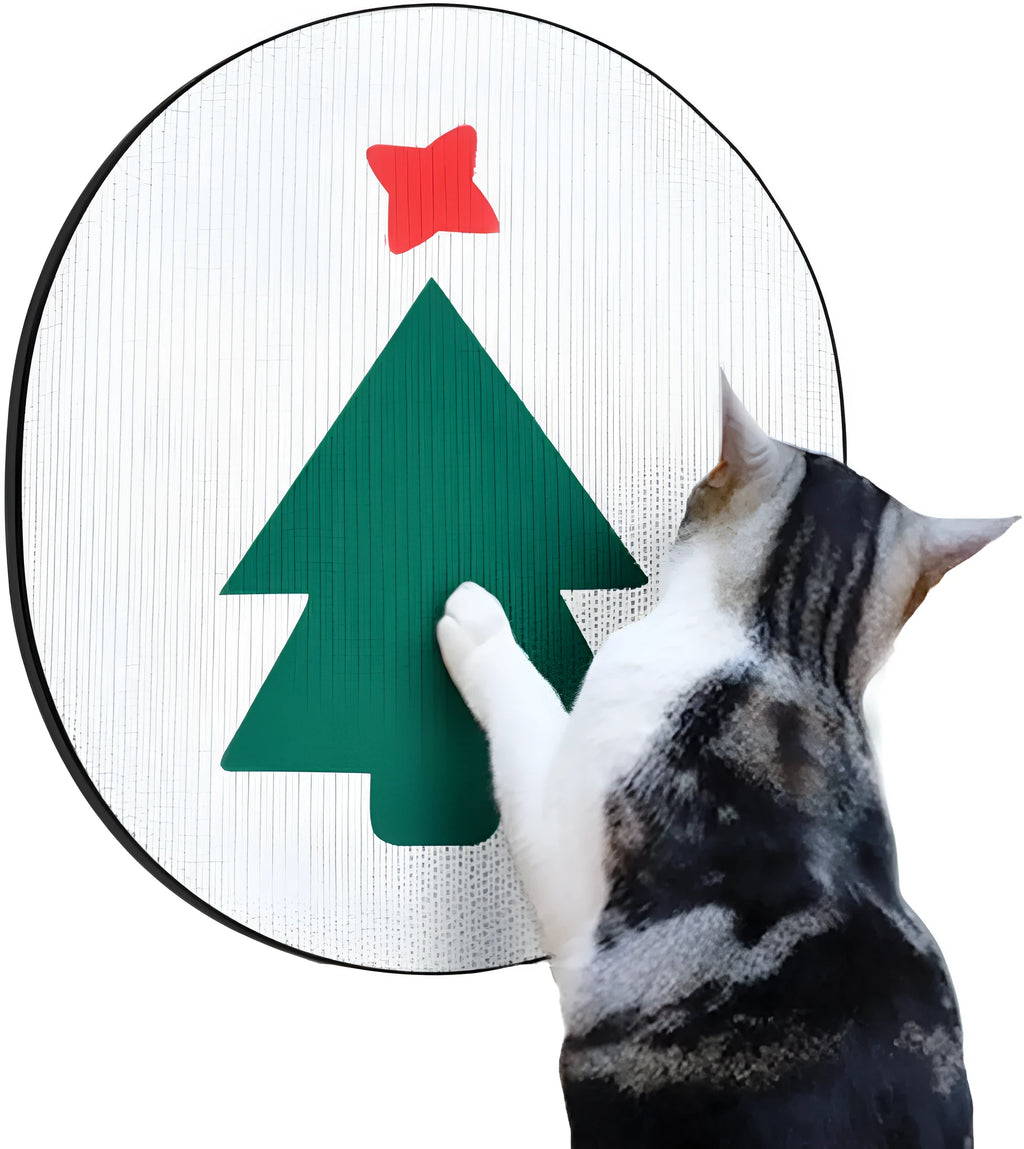 Wall mounted cat scratcher with corrugated cardboard surface measuring 35x44cm