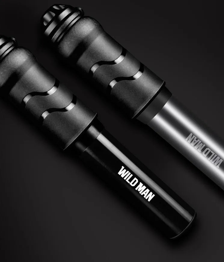 WILD MAN portable bike pump 158mm 100PSI with Presta Schrader valve, black and silver options