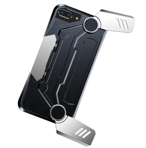 Gamepad controller integrated into a protective iPhone case for iPhone 7 and 8 models.