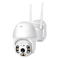 White hemispherical 4G remote monitor camera with 1080p 2MP sensor, 3.6mm lens, 32GB card and power supply
