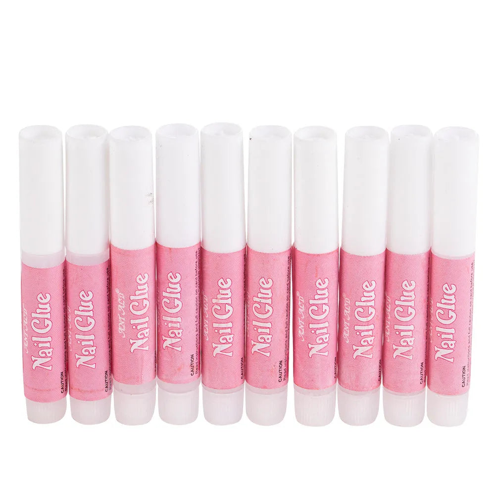 Nail art glue 2g bottle in pack of 10 pieces for long-term wear nails