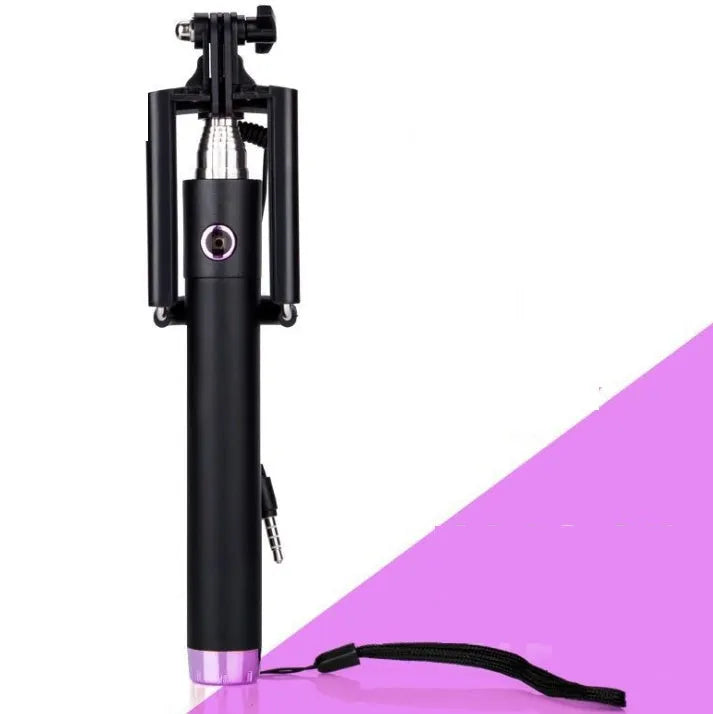 Telescopic aluminium alloy self-timer fishing rod with line control mechanism in multiple colour options.