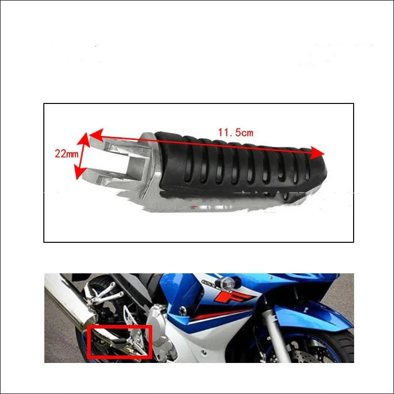 Black aluminium alloy motorcycle footpegs set for Suzuki GSX1300R Hayabusa and V-Strom models
