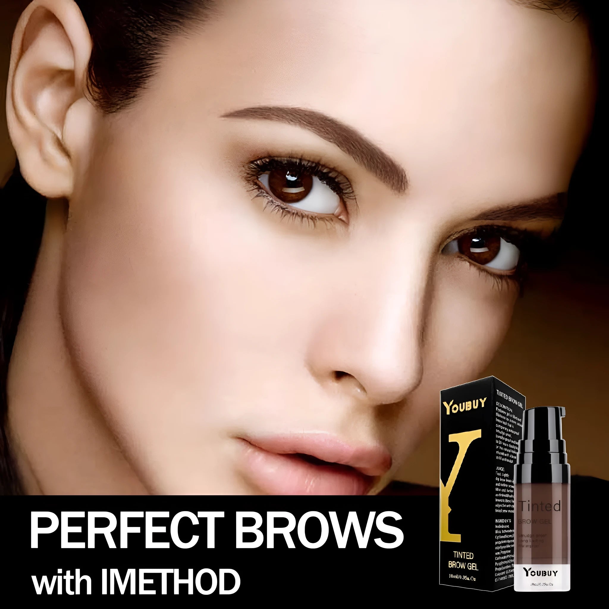 Waterproof eyebrow cream pencil in dark grey and golden yellow shades
