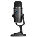 Black Boya BY-PM500 USB microphone with built-in sound card on a desk