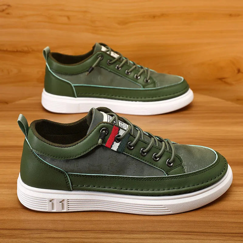 Men's grey high-cut casual sneakers with a bandage dress style, round toe, and a PU upper.