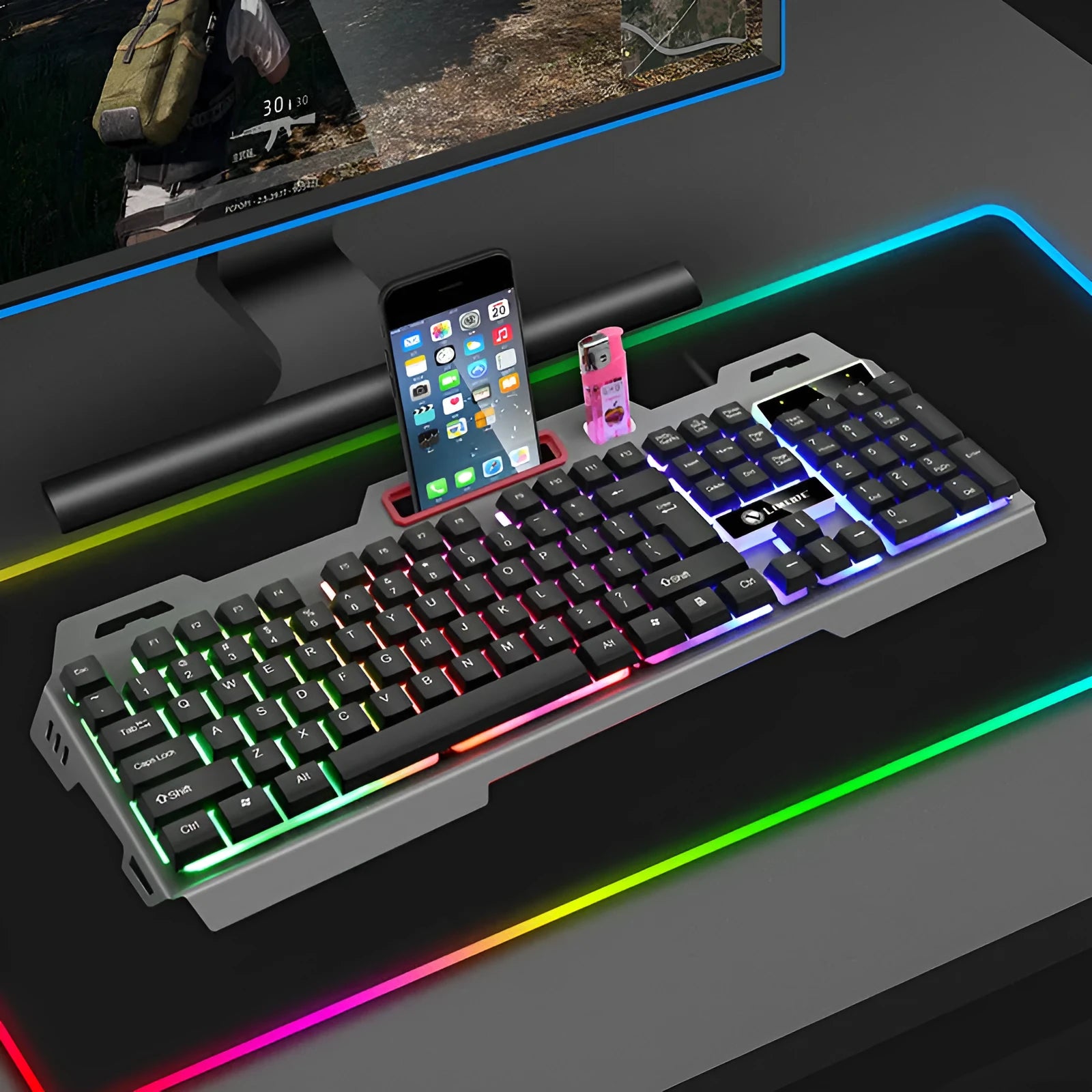 Limei K19 gaming keyboard and T19 mouse set in black or white colour options