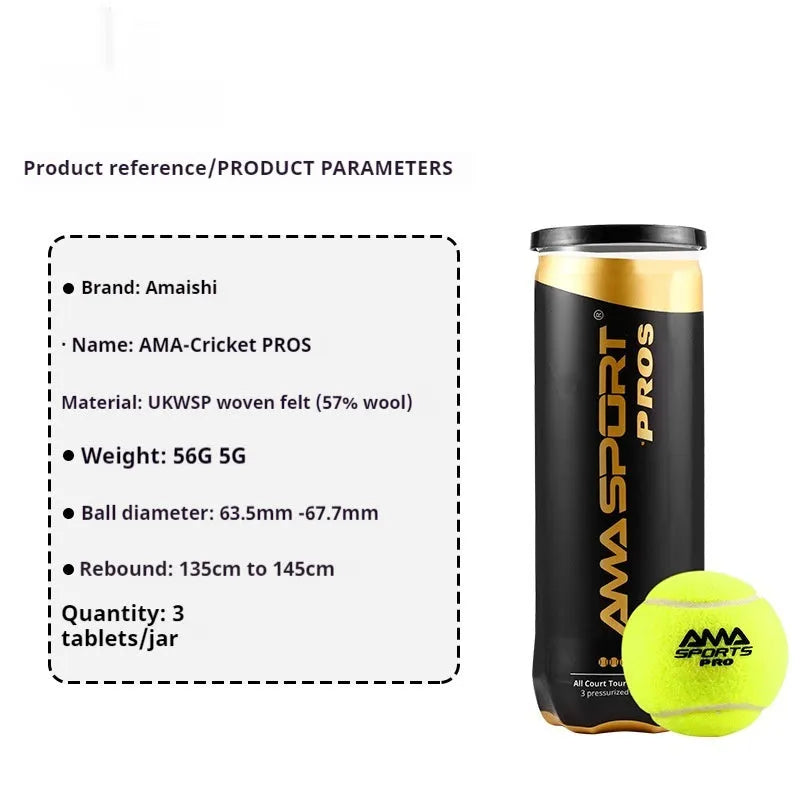 Three cage plate tennis training balls in Cricket-PRO design black green yellow colours