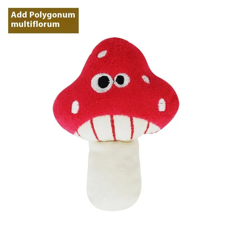 Six polygonum multiflorum catnip chew pillows in food designs including burrito, pizza, and pineapple