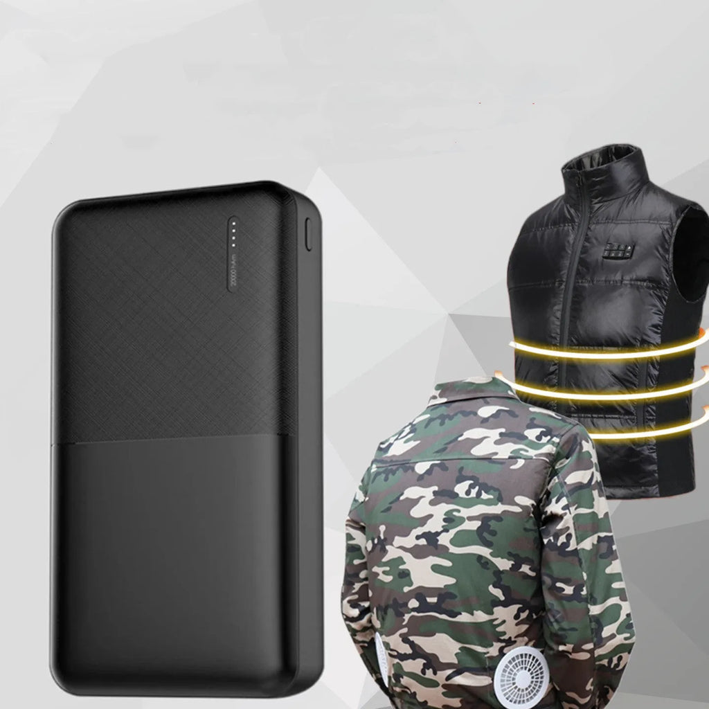 20000 mAh power bank in black with multiple USB charging ports