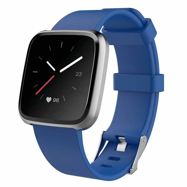 Fitbit Versa Lite replacement wrist strap in large size, showing TPE material and multiple colour options.
