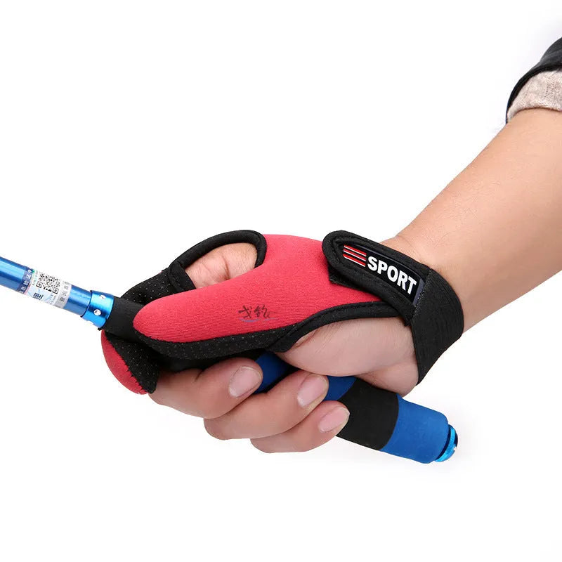 A single two-finger fishing glove showing the microfiber palm and diving cloth back, in a choice of colours.